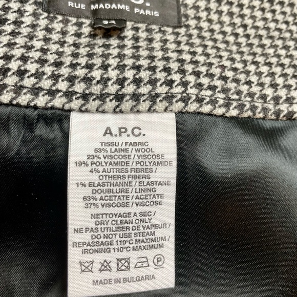 APC Skirt Wool Blend houndstooth mini womens size 34 dark academia preppy - Picture 7 of 11